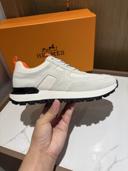 Hermès men's white and gray breathable sports shoes - Image 5