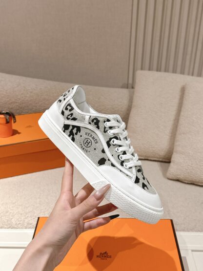 Hermes couple gray and black fashion retro casual skateboard shoes - Image 5