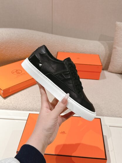Hermes white and black couple fashion casual skateboard shoes - Image 5