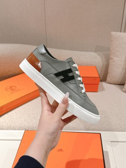 Hermes gray and black couple fashion casual skateboard shoes - Image 5