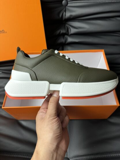 Hermes dark green high-end elegant casual shoes - Image 5