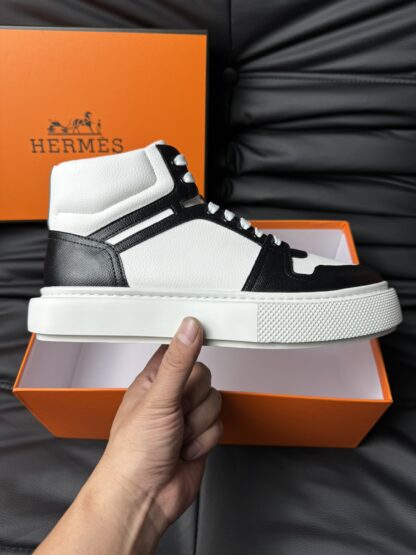 Hermes white and black color matching high-end noble casual shoes - Image 5
