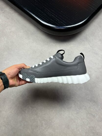 Hermes high-end noble gray and black color matching thick-soled casual shoes - Image 5