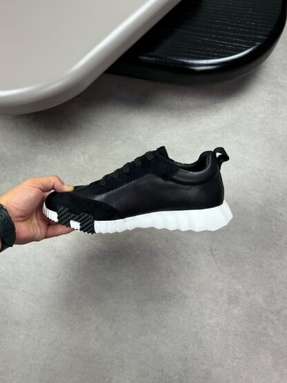 Hermès black and white color matching embroidery brand temperament thick-soled casual shoes - Image 5