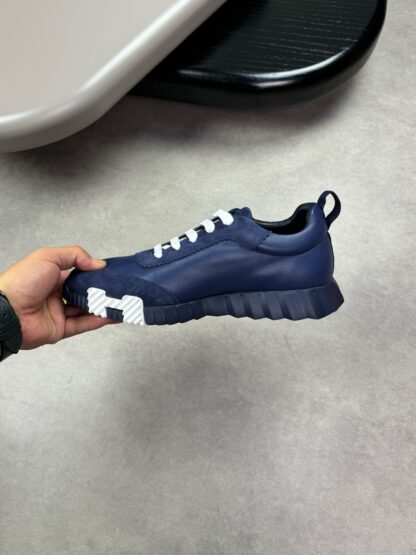 Hermès blue and white color matching embroidery brand temperament thick-soled casual shoes - Image 5