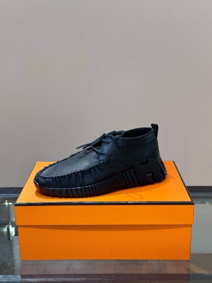 Hermès men's lace-up black versatile simple casual sports shoes - Image 5