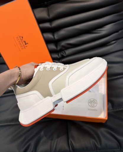Hermes men's white apricot soft and comfortable casual sports shoes - Image 5