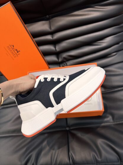 Hermes Men's Gray Orange Soft Comfortable Casual Sports Shoes - Image 5