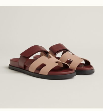 Hermès red brown couple woven sandals - Image 5