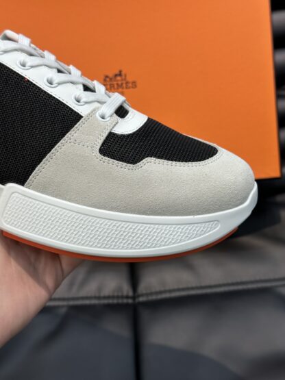 Hermes Men's Comfortable Soft Black and Gray Casual Sneakers - Image 5