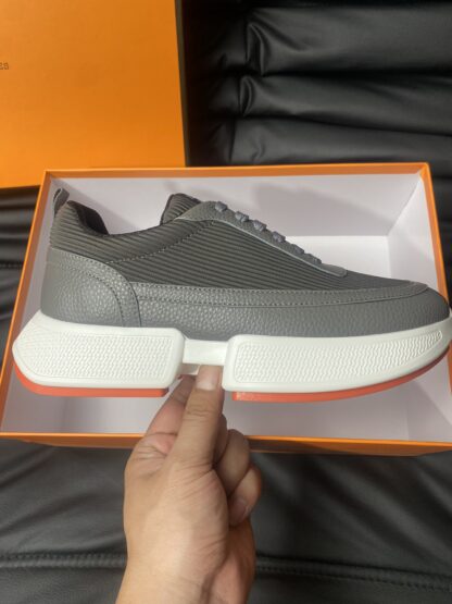 Hermes Men's Comfortable Soft Grey Casual Sneakers - Image 5