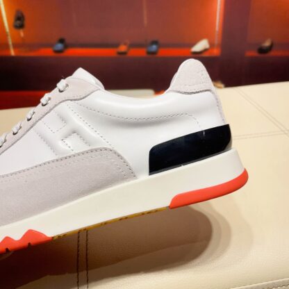Hermès France Paris catwalk white and gray classic casual shoes - Image 5