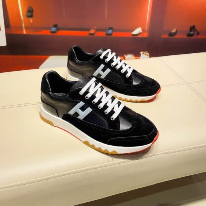 Hermès France Paris catwalk model black and gray classic casual shoes - Image 5