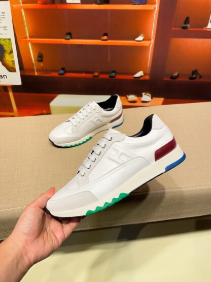 Hermes white grey French Paris catwalk simple casual shoes - Image 5