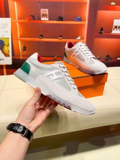 Hermes apricot grey French Paris catwalk simple casual shoes - Image 5