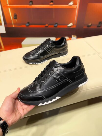 Hermes black French Paris catwalk simple casual shoes - Image 5