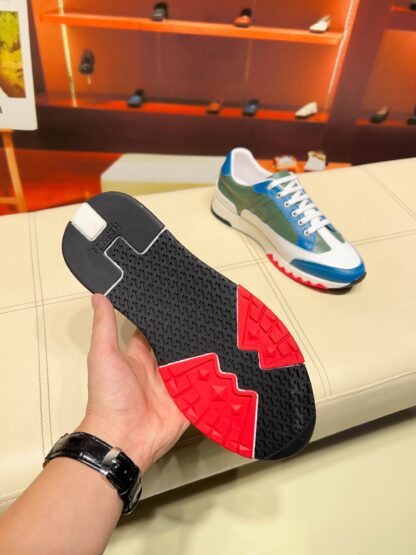 Hermes green blue French Paris catwalk simple casual shoes - Image 5