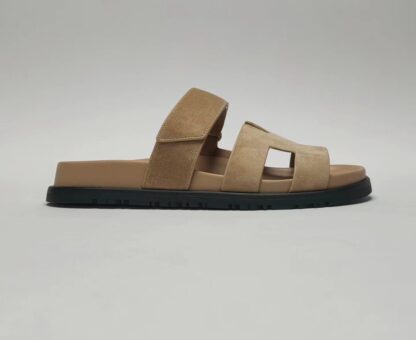 Hermès Couple's Apricot Braided Slippers - Image 5