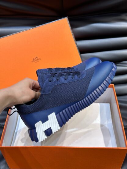 Hermès Men's Dark Blue Lightweight Breathable Casual Sports Shoes - Image 5