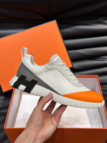 Hermes men's white and gray lightweight breathable casual sports shoes - Image 5
