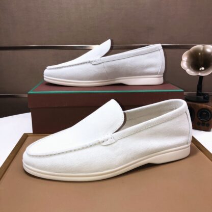 Hermès couple white high-end classic loafers - Image 5