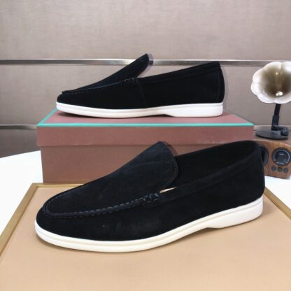 Hermès couple black high-end classic loafers - Image 5