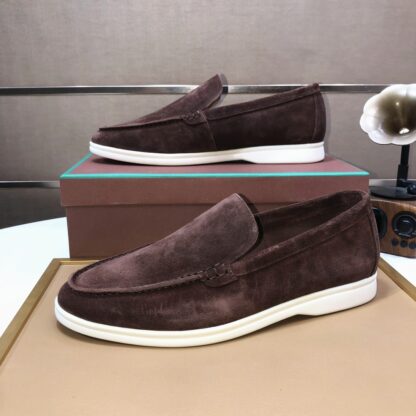 Hermès couple red brown high-end classic loafers - Image 5