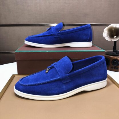 Hermès dark blue couple's high-end classic loafers - Image 5