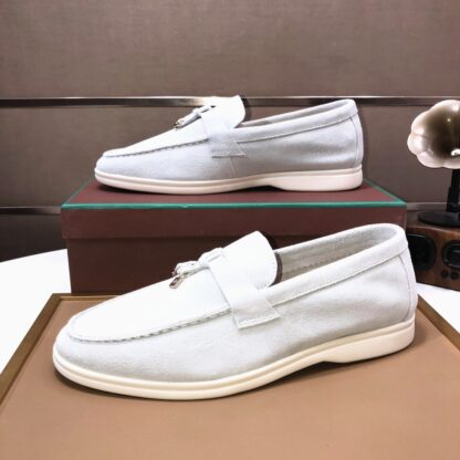 Hermès white couple's high-end classic loafers - Image 5