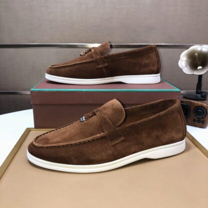 Hermès dark brown couple's high-end classic loafers - Image 5