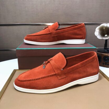 Hermès orange-red couple's high-end classic loafers - Image 5