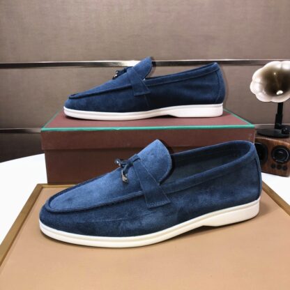 Hermès blue couple high-end classic loafers - Image 5