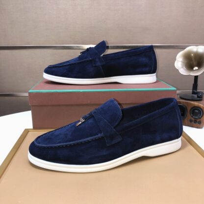 Hermès blue and black couple's high-end classic loafers - Image 5