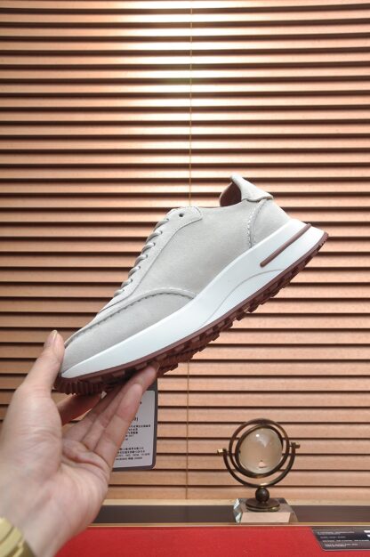Hermès classic white and grey cashmere sneakers - Image 5