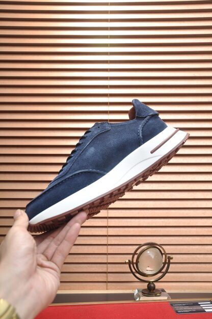 Hermès classic dark blue cashmere sneakers - Image 5