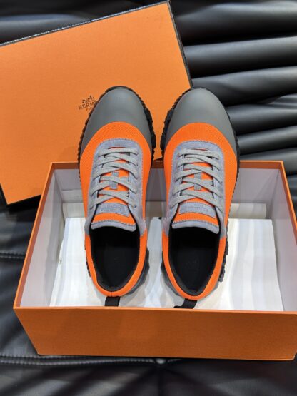 Hermès Men's Gray Orange All-match Casual Sports Shoes - Image 5
