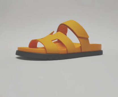 Hermès Couples Braided Yellow Slippers - Image 5