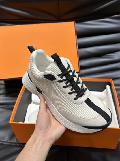 Hermes men's beige black breathable fashion casual sports shoes - Image 5