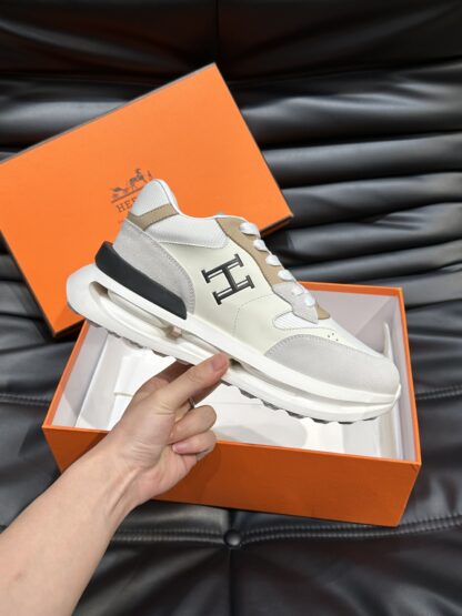 Hermes men's thick-soled gray apricot fashion casual sports shoes - Image 5