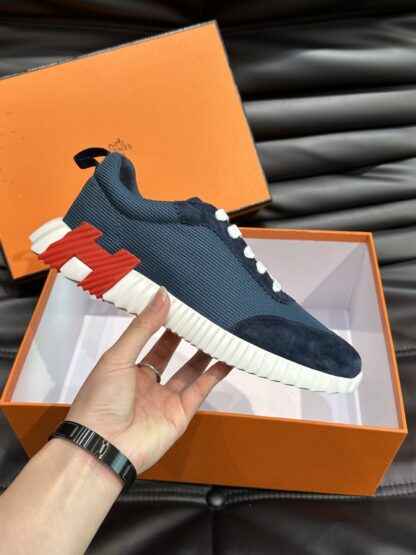 Hermes dark blue breathable versatile casual sports shoes - Image 5