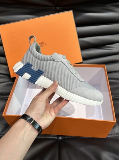 Hermes grey breathable all-match casual sneakers - Image 5