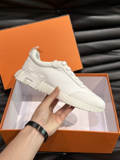 Hermes white fashion casual sneakers - Image 5