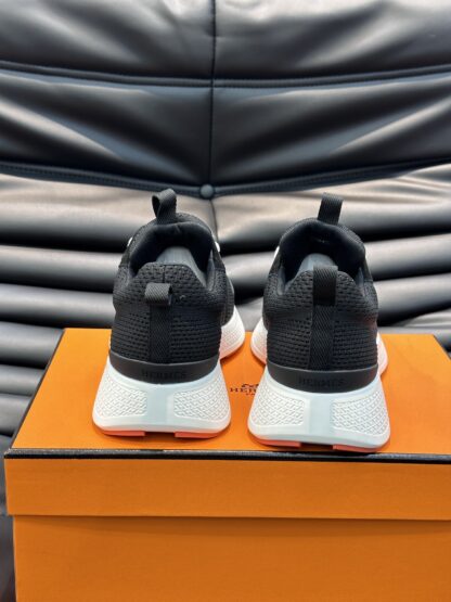 Hermes high-end men's fashion black casual breathable simple sports shoes - Image 5