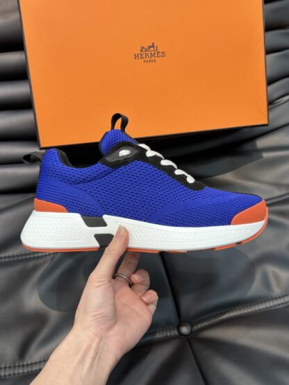 Hermes high-end men's fashion blue and black casual breathable simple sports shoes - Image 5