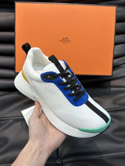 Hermes men's white and blue comfortable breathable simple casual sports shoes - Image 5