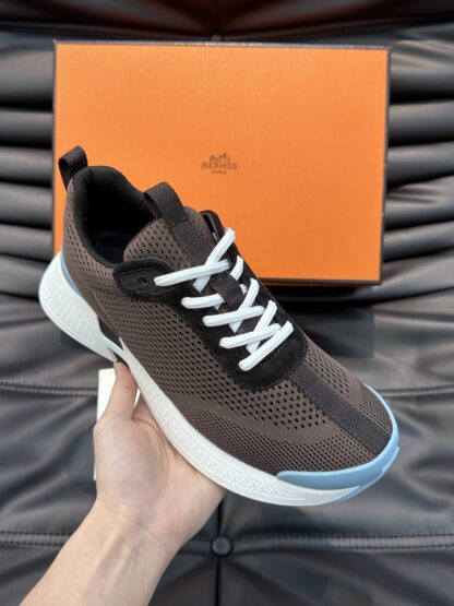 Hermes men's brown comfortable breathable simple casual sports shoes - Image 5