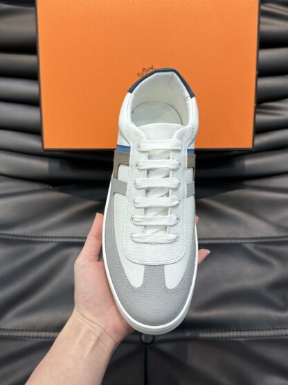 Hermès men's lightweight low-top white and brown casual sports shoes - Image 5