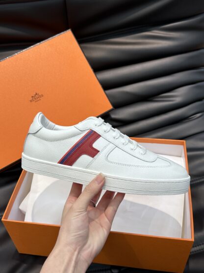 Hermès men's lightweight low-top white and red casual sports shoes - Image 5