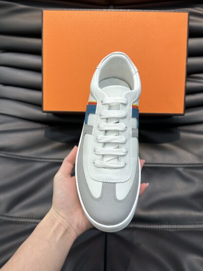 Hermès men's lightweight low-top white and blue casual sports shoes - Image 5