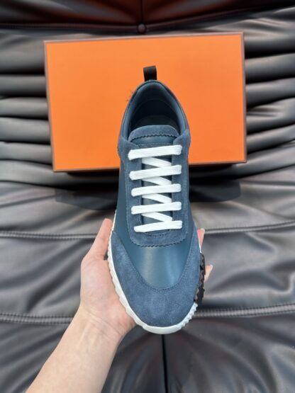 Hermès Men's Soft Lightweight Dark Blue Low-Top Casual Sneakers - Image 5